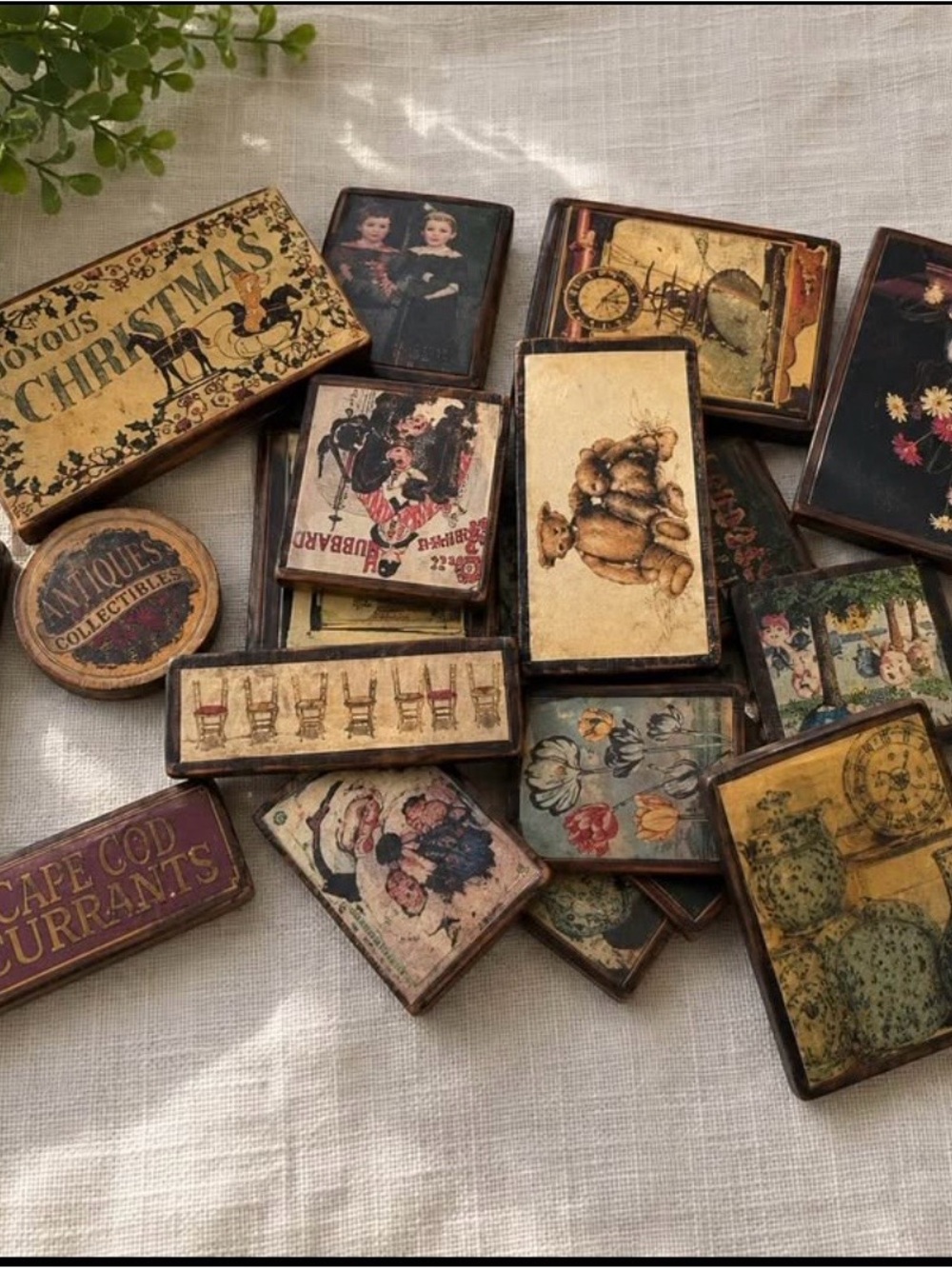 Large Assorted Decorative Wooden Refrigerator Magnets – Vintage Style Lot